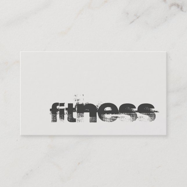 Trendy Ivory Grey Fitness Sport Professional Business Card (Front)