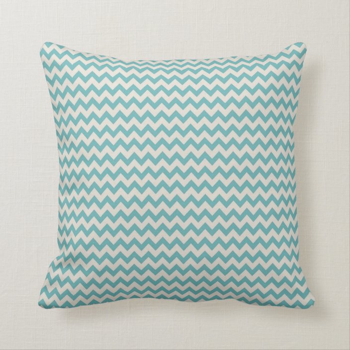 Trendy Jade Green Chevron Stripe Throw Pillow