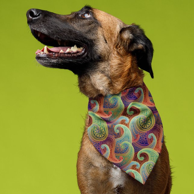 Trendy Jewel Tone Paisley Pattern for Kids or Pets Bandana (Creator Uploaded)