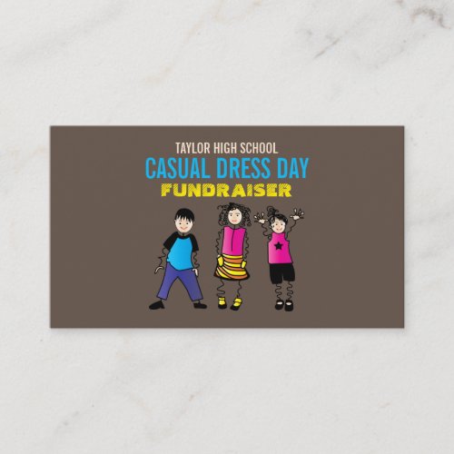 Trendy Kids Casual Dress Day Fundraiser Business Card