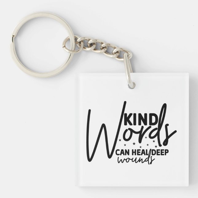 Trendy Kind Words Keychain (Front)