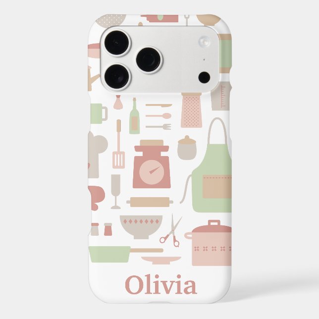 Trendy Kitchen Cooking Utensils Pattern Iphone Case (Back)