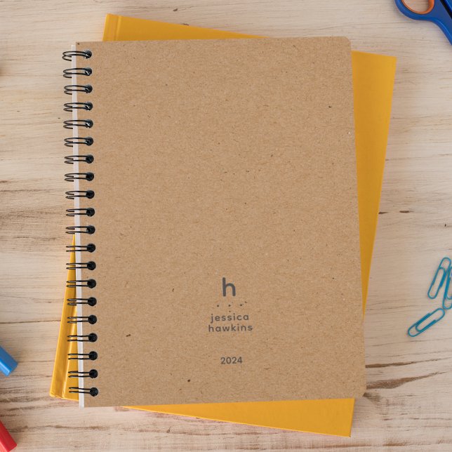 Trendy Kraft Modern Monogram Weekly Planner (Creator Uploaded)