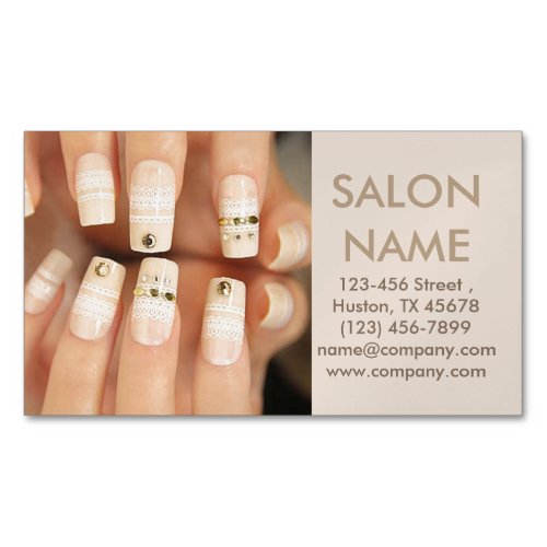 trendy lace nails fashion beauty SPA nail salon Business Card Magnet