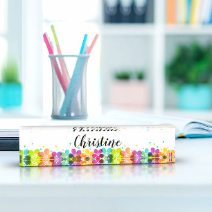 Trendy Ladies or Girls Floral Monogram  Desk Name Plate