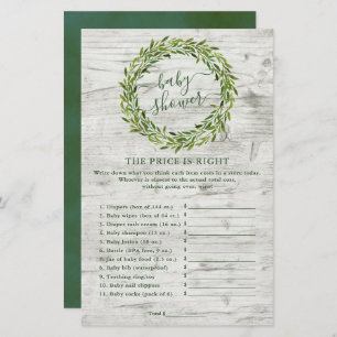 Trendy Laurel Wreath Greenery Baby Shower Game