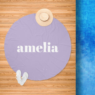 Trendy Lavender Purple Monogram Beach Towel