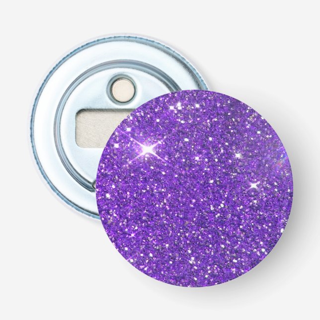 Trendy Lavender Purple Sparkling Glitter Glitz Bottle Opener (Front)