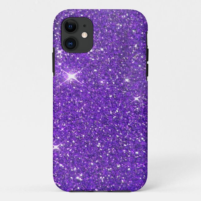 Trendy Lavender Purple Sparkling Glitter Glitz Case-Mate iPhone Case (Back)