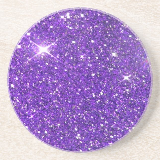 Trendy Lavender Purple Sparkling Glitter Glitz Coaster (Front)