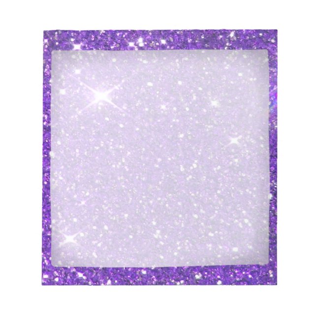 Trendy Lavender Purple Sparkling Glitter Glitz Notepad (Front)