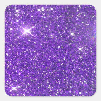 Trendy Lavender Purple Sparkling Glitter Glitz Square Sticker