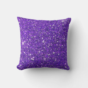 Trendy Lavender Purple Sparkling Glitter Glitz Throw Pillow