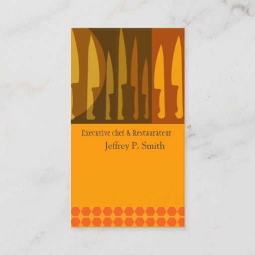 Customizable Kitchen Cooks Chef Knife Business Card Template