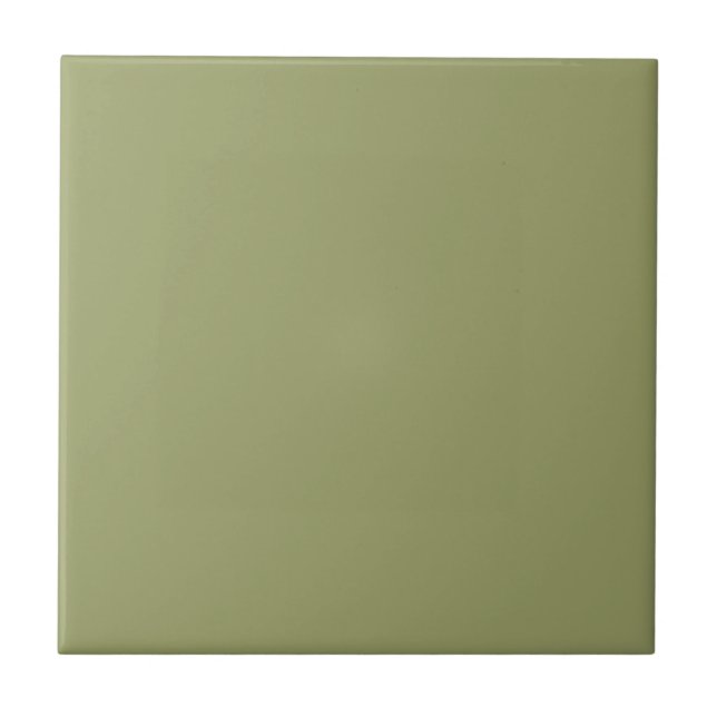 Trendy Leafy Brushwood Green - Ceramic Tile (Front)