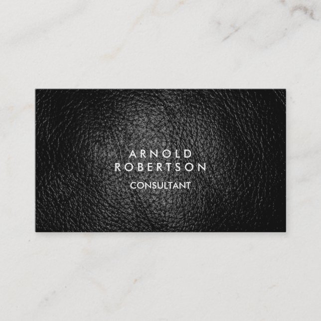 Trendy Leather Effect Modern Business Card (Front)