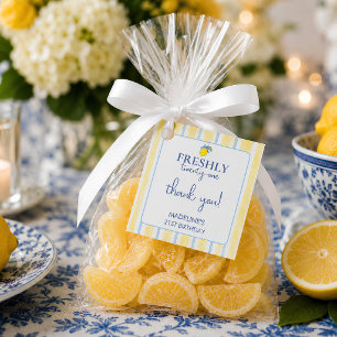 Trendy Lemon Aesthetic Freshly 21 Birthday Favor Tags