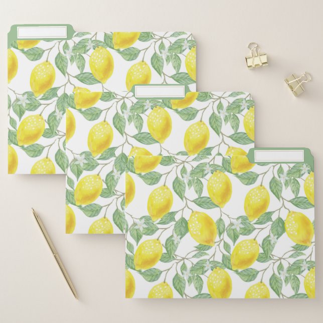 Trendy Lemon Pattern File Folder (Set)
