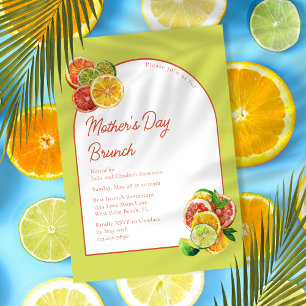 Trendy Lemon Slices Chic Arch Mother's Day Brunch Invitation