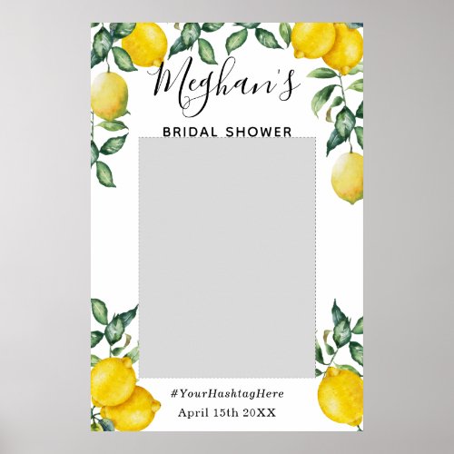 Trendy Lemons Bridal Shower Photo Booth Poster