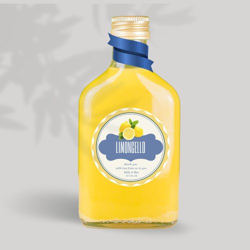 Trendy Lemons Homemade Limoncello Bottle Label 