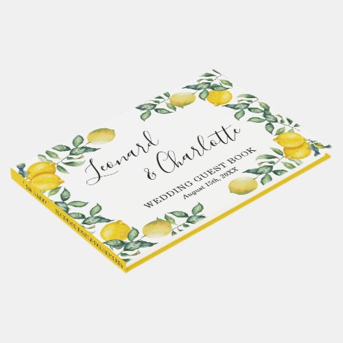 Trendy Lemons Wedding Guests Book keepsake