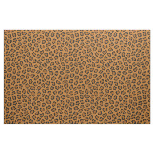 Trendy Leopard Animal Print Black Orange Fabric