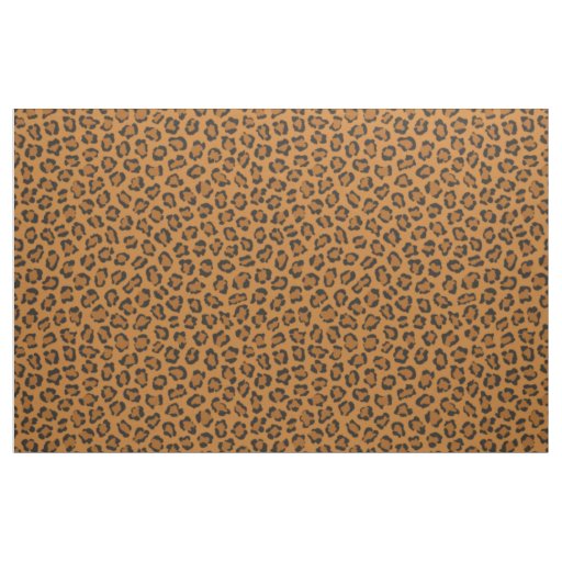 Trendy Leopard Animal Print Black Orange Fabric