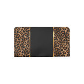 Trendy Leopard Animal Print with Gold Accents Checkbook Cover (Back)