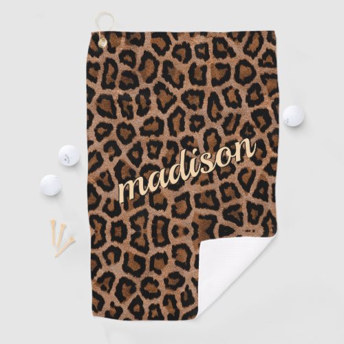 Trendy Leopard Big Cat Gorgeous Animal Pattern Golf Towel