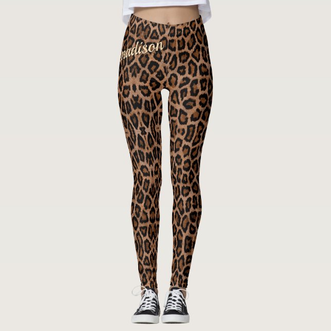 Trendy Leopard Big Cat Gorgeous Animal Pattern Leggings (Front)