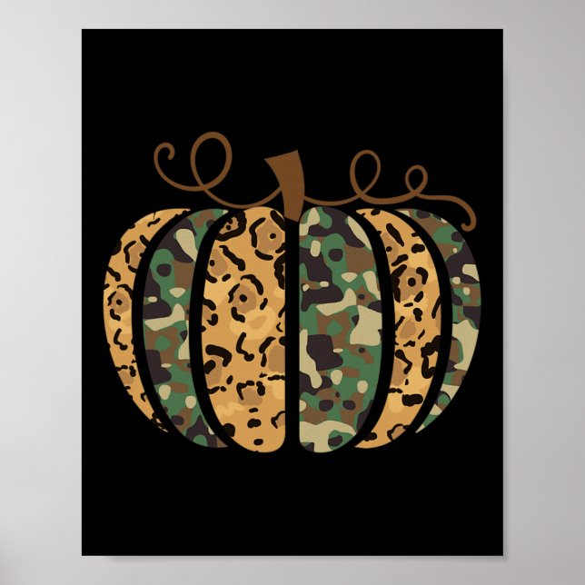 Trendy Leopard Camo Pumpkin Animal Print Cheetah F (Front)