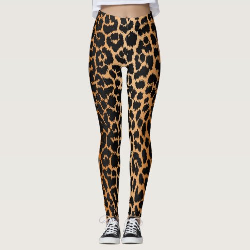 Trendy Leopard Pattern Animal Print Leggings