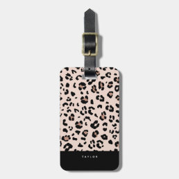 Trendy Leopard Print and Personalized Name Luggage Tag