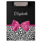Trendy Leopard Print and Pink Bow Glam Design