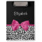 Trendy Leopard Print and Pink Bow Glam Design