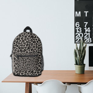 Trendy Leopard Print Custom Name Printed Backpack