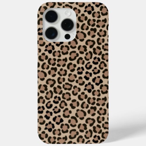 Trendy Leopard Print Fur Effect Repeat Pattern iPhone 15 Pro Max Case