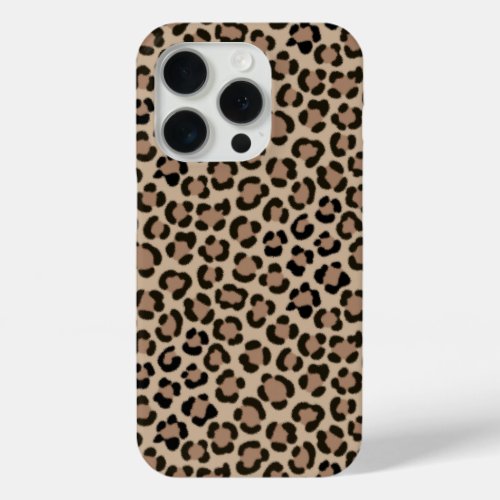 Trendy Leopard Print Fur Effect Repeat Pattern iPhone 15 Pro Case