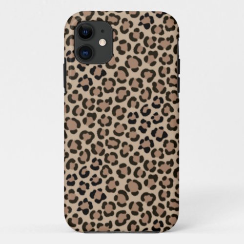 Trendy Leopard Print Fur Effect Repeat Pattern iPhone 11 Case