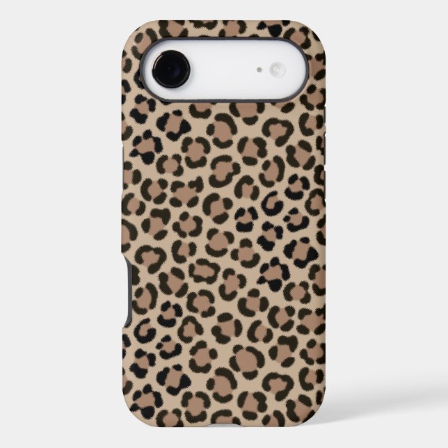 Trendy Leopard Print Fur Effect Repeat Pattern Case-Mate iPhone Case (Back)