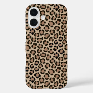 Trendy Leopard Print Fur Effect Repeat Pattern iPhone 16 Case