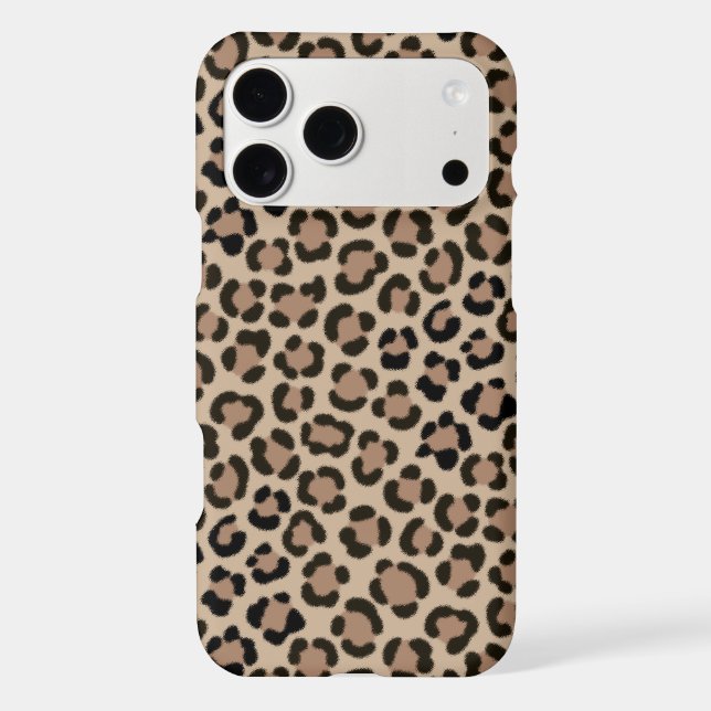 Trendy Leopard Print Fur Effect Repeat Pattern iPhone Case (Back)