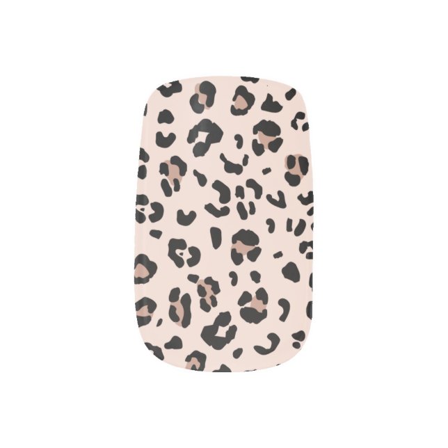Trendy Leopard Print in Blush Pink Minx Nail Art (Left Thumb)