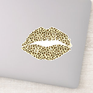 Trendy Leopard Print Kiss - Contour Sticker