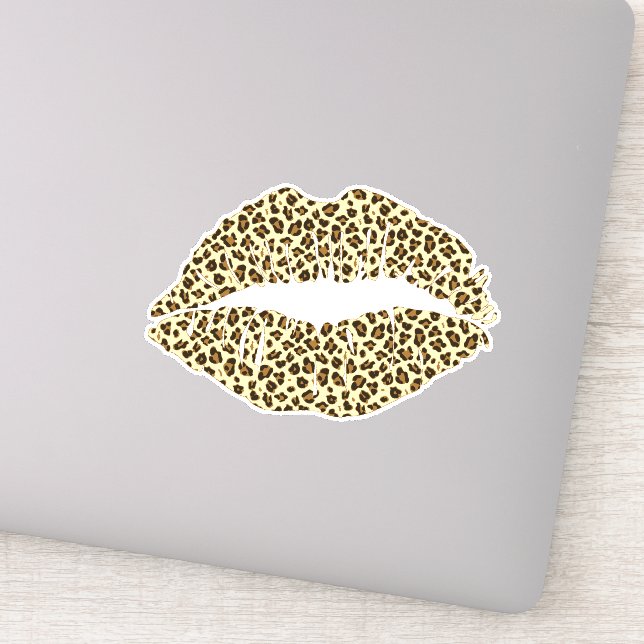 Trendy Leopard Print Kiss - Contour Sticker (Detail)