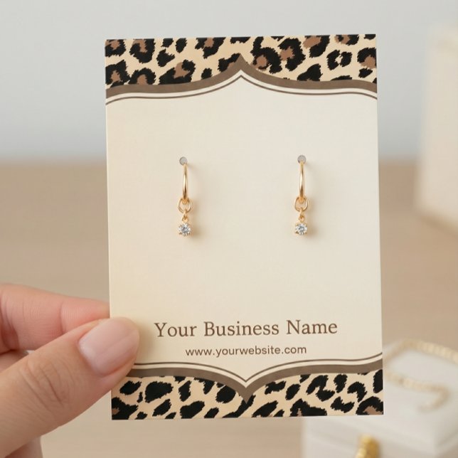Trendy Leopard Print Pattern Earring Display Cards (Creator Uploaded)