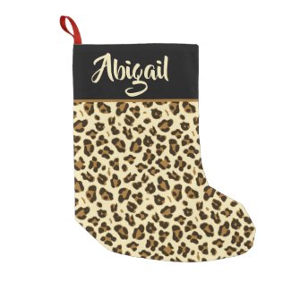 Personalized Leopard Print Christmas Stocking