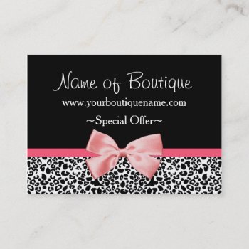 Trendy Leopard Print Pink Ribbon Discount Coupon by PhotographyTKDesigns at Zazzle
