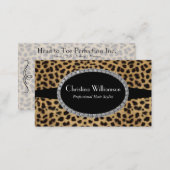 Trendy Leopard print Rhinestones Business Card (Front/Back)
